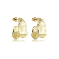 Brinco Formas Orgânicas Banhado a Ouro 18K