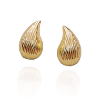 Brinco de Gota Texturizado Banhado em Ouro 18K