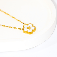 Corrente de Pingente Flor e Joaninha