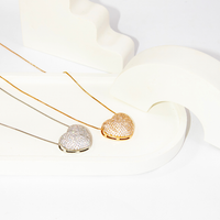 Colar Coração Delicado Cravejado Zircônia Banhado