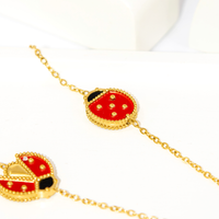 Corrente de Pingente Flor e Joaninha