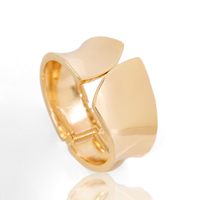 Bracelete Aro Grosso Liso Maximalista Banhado