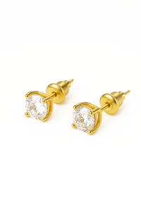 Brinco de Trios Argola e Pedra Banhado em Ouro 18K