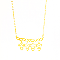 Colar Personalizado Canga Corações e Filho(a) Banhado em Ouro 18K