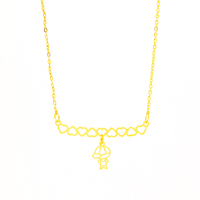 Colar Personalizado Canga Corações e Filho(a) Banhado em Ouro 18K