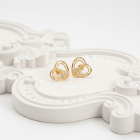 Brinco Coração Nossa Senhora Banhado Cravejado