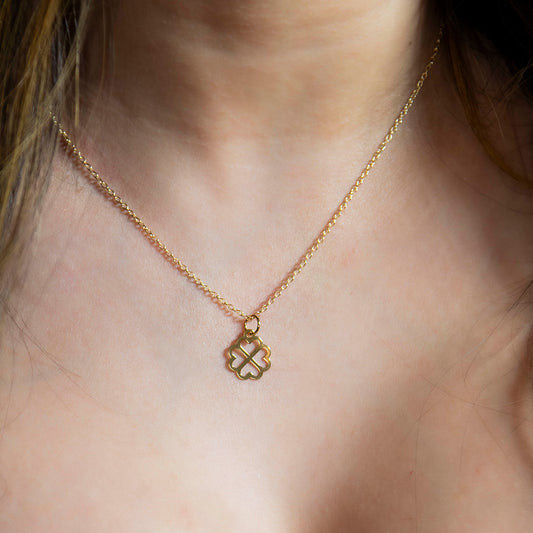 Colar Pingente Trevo de Quatro Folhas - Banhado em Ouro 18K