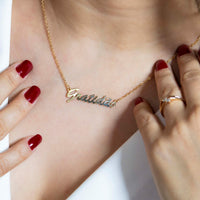 Colar Escrito Gratidão Semijoia | Banhada a Ouro 18k