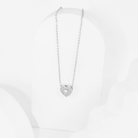 Corrente de Pingente Coração Cravejado Delicado Banhado