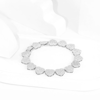 Bracelete Elo Coração Fecho Gaveta Ganhado