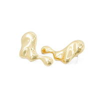 Brinco Orgânico Gota Derretida Banhado em Ouro 18K