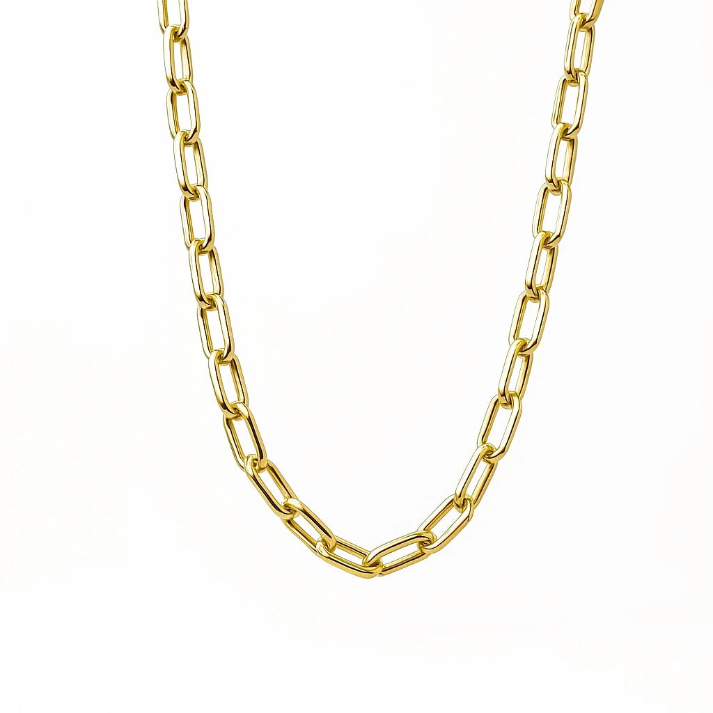 Corrente de Ouro com Elos Cartier Banhado em Ouro 18K