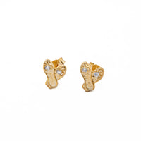 Brinco Sapatinho Bailarina Zircônia Folheado Ouro18K