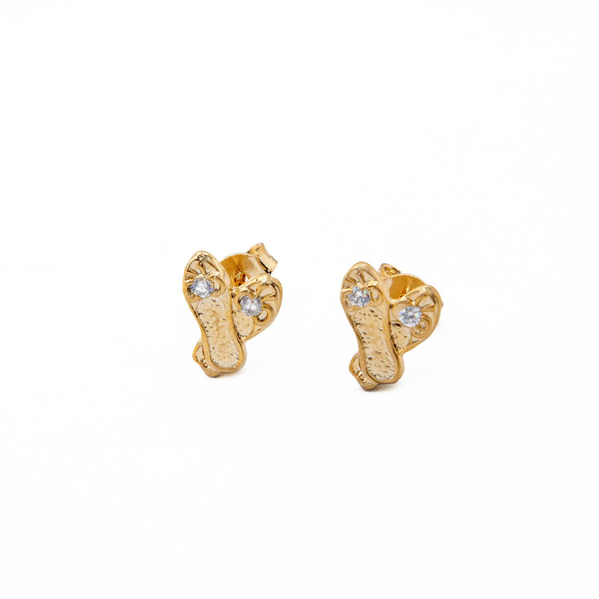 Brinco Sapatinho Bailarina Zircônia Folheado Ouro18K