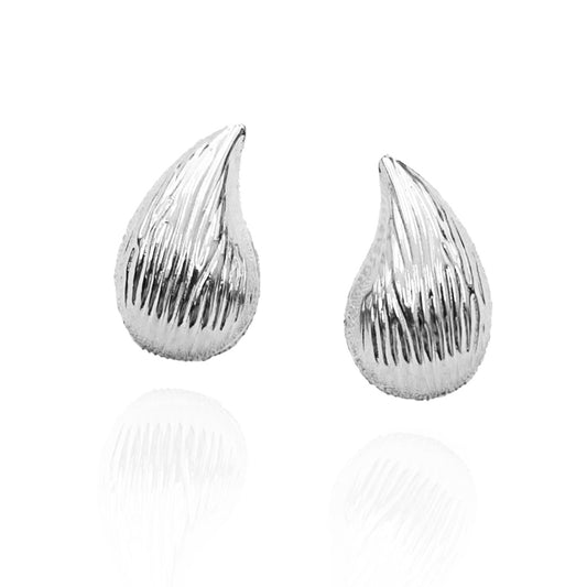 Brinco de Gota Texturizado Banhado em Ouro 18K