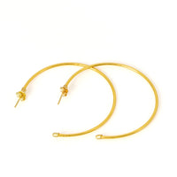 Brinco De Argola Fina Grande 10mm Banhado A Ouro