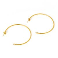 Brinco De Argola Fina Grande 10mm Banhado A Ouro