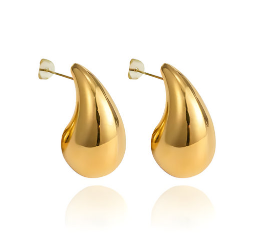 Brinco Gota D'agua Pequeno Banhado em Ouro 18K