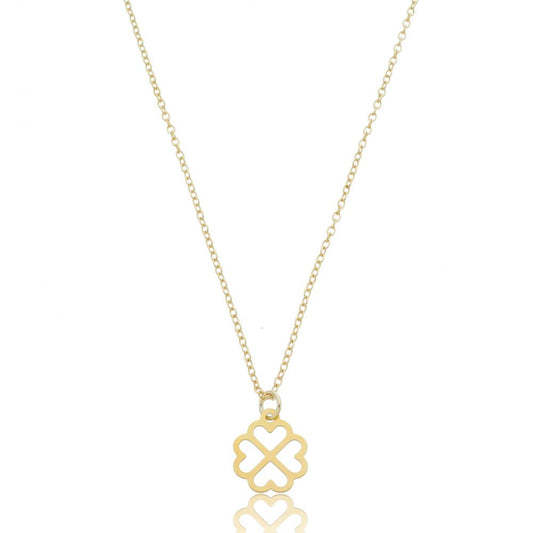 Colar Pingente Trevo de Quatro Folhas - Banhado em Ouro 18K