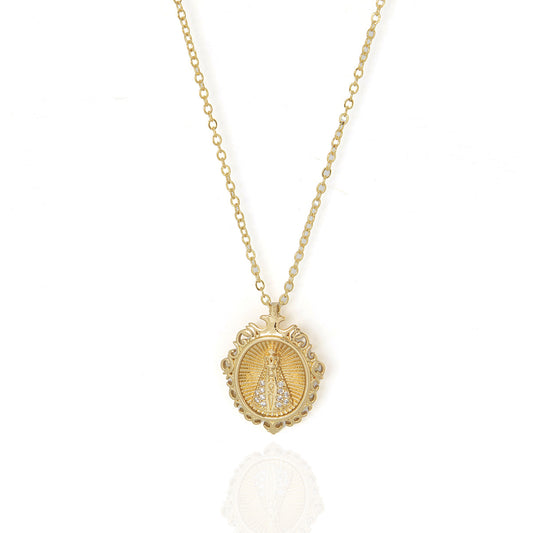 Colar Medalha Oval Nossa Senhora Aparecida