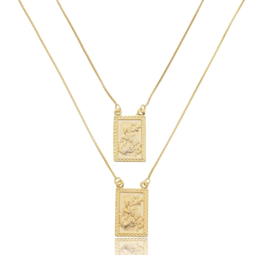 Escapulário São Jorge | Banhado a Ouro 18k