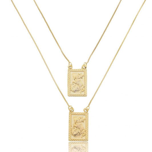 Escapulário São Jorge | Banhado a Ouro 18k