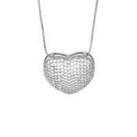 Colar Coração Delicado Cravejado Zircônia Banhado