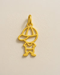 Colar Personalizado Canga Corações e Filho(a) Banhado em Ouro 18K