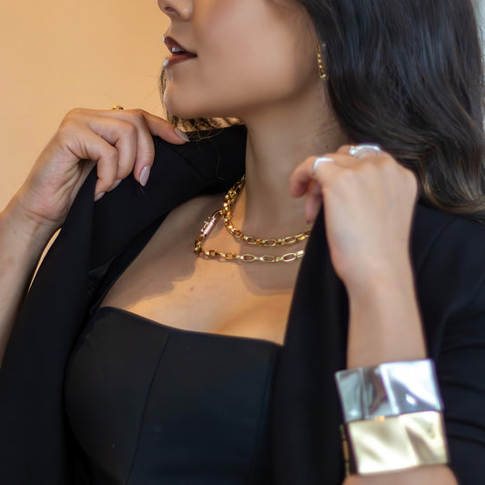 Corrente de Ouro com Elos Cartier Banhado em Ouro 18K