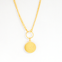 Colar Medalha Pai Nosso Circular Banhado
