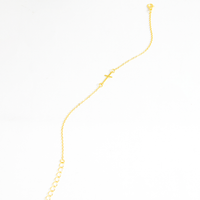 Pulseira Mini Cruz Lisa Banhada A Ouro
