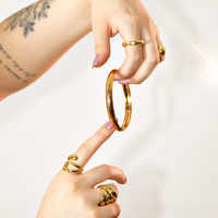 Bracelete Argola Lisa Grande Banhada