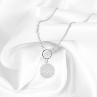Colar Medalha Pai Nosso Circular Banhado