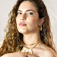Colar de  Folhas Banhado
