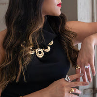 Colar de Argola Dupla Maxi Banhado em Ouro 18K