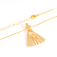 Colar Nossa Senhora Aparecida Cravejado em Zircônia Banhado