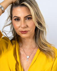 Colar Filho E Coração Cravejado Com Micro Zircônia Banhado em Ouro 18K