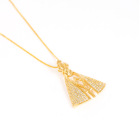 Colar Nossa Senhora Aparecida Cravejado em Zircônia Banhado