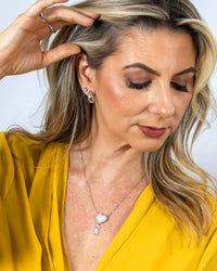 Colar Filho E Coração Cravejado Com Micro Zircônia Banhado em Ouro 18K