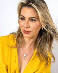 Colar Filho E Coração Cravejado Com Micro Zircônia Banhado em Ouro 18K