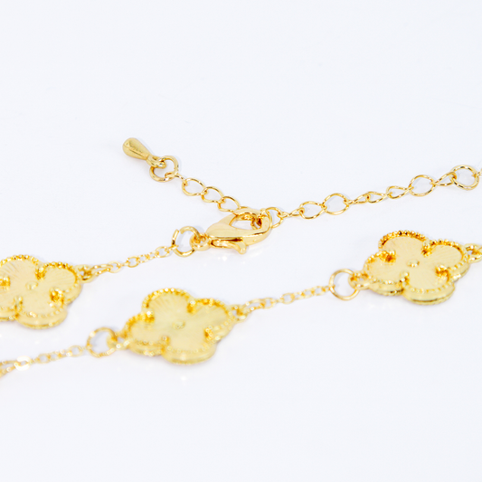 Pulseira Inspiração Trevo De Quatro Folhas Dourado