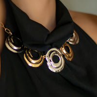 Colar de Argola Dupla Maxi Banhado em Ouro 18K