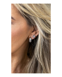 Brinco de Trios Argola e Pedra Banhado em Ouro 18K